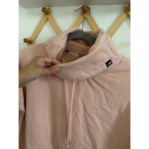 Gymshark Activewear Sweatshirt Women's Medium Pink Long Top Funnel Neck - Picture 5 of 10